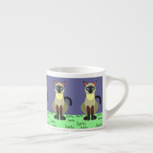 Siamese Cat in the Grass Espresso Cup – Feline Art
