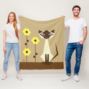 Siamese Cat Lover Fleece Blanket