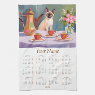 Siamese Cat Lovers 2026 Tea Towel Calendar