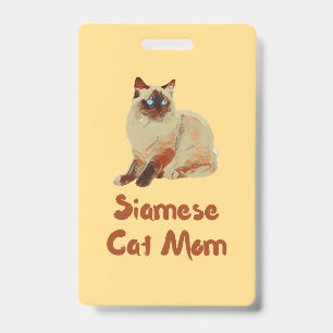 Siamese Cat Mom Badge