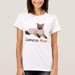 Siamese Cat Mom Kitten Womens Siamese Cat T-Shirt