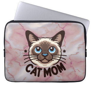 Siamese Cat Mom Mothers day Gift for Feline Lovers Laptop Sleeve