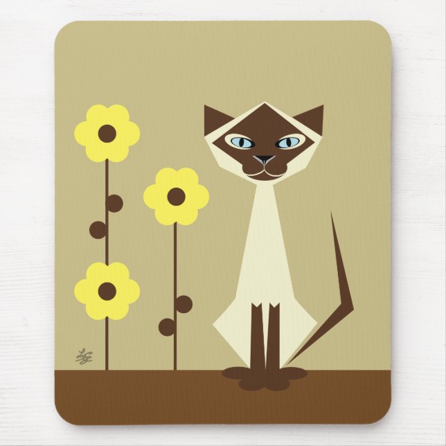 Siamese Cat Mouse Pad (Front)