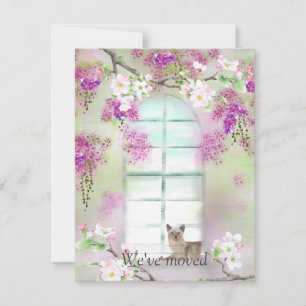 Siamese Cat New Address Announcement Note Card