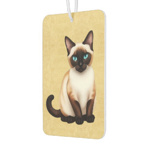 Siamese Cat On Old Paper Air Freshener