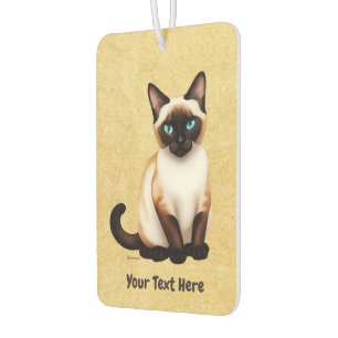 Siamese Cat On Old Paper Air Freshener