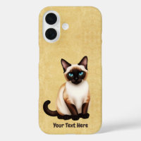 Siamese Cat On Old Paper