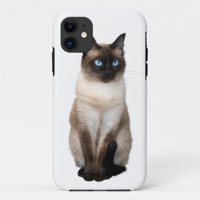 Siamese Cat on White Case-Mate iPhone Case (Back)