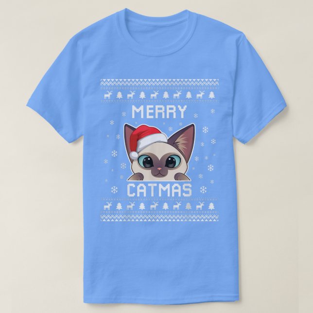 Siamese Cat Owner Ugly Christmas Sweater for Holid (Design Front)
