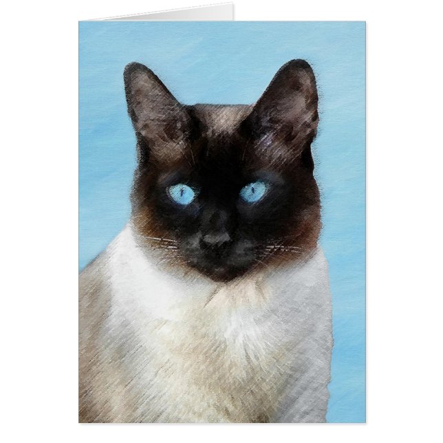 Siamese Cat Painting - Cute Original Cat Art (Front)