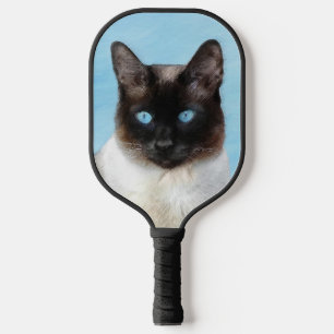 Siamese Cat Painting - Cute Original Cat Art Pickleball Paddle