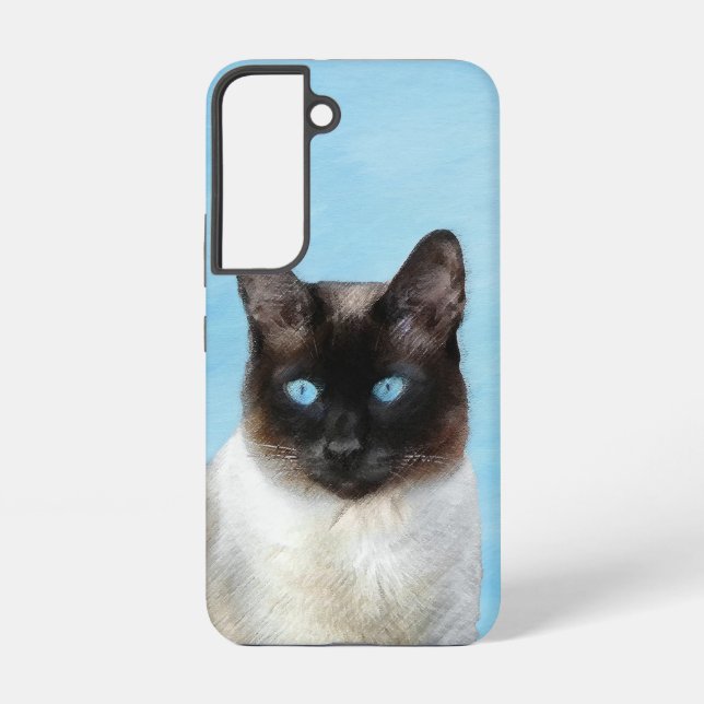 Siamese Cat Painting - Cute Original Cat Art Samsung Galaxy S22 Case (Back)
