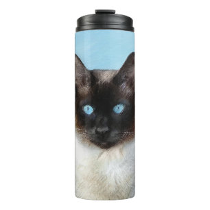 Siamese Cat Painting - Cute Original Cat Art Thermal Tumbler