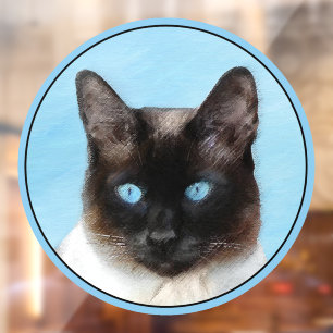 Siamese Cat Painting Original Animal Art Window Cling