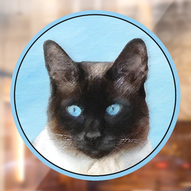 Siamese Cat Painting Original Animal Art Window Cling (Sheet 2)