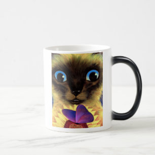 Siamese Cat Painting With Butterfly - Multi Magic Mug