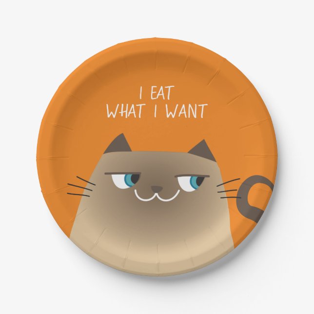 Siamese Cat Paper Plate (Front)