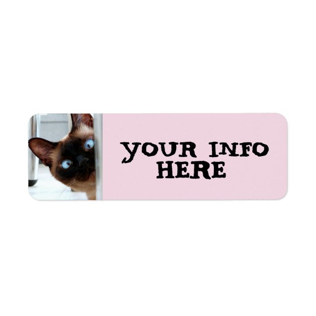 SIAMESE CAT PEEKING  RETURN ADDRESS LABELS (Front)