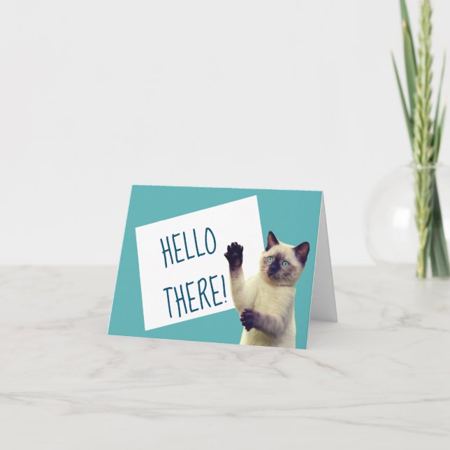 Siamese Cat Photo Personalized Note Card (Front)