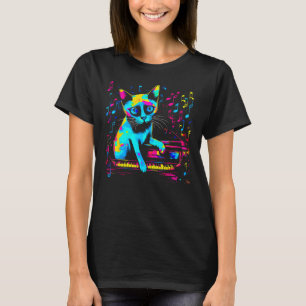Siamese Cat Piano T-Shirt