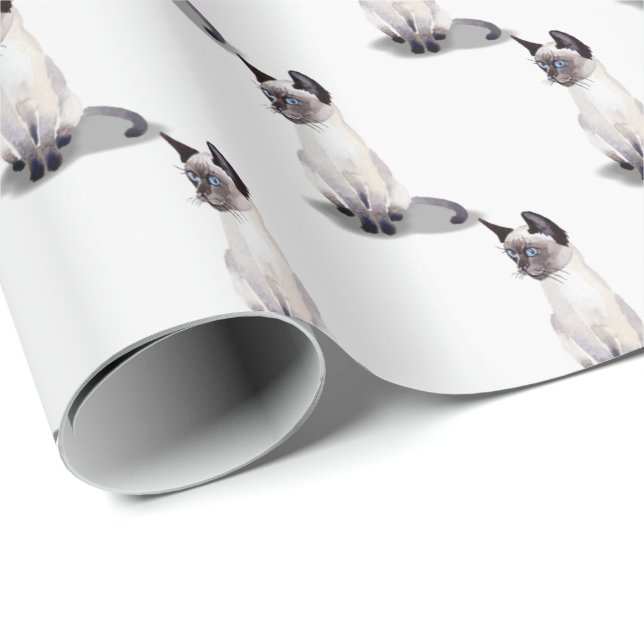 Siamese cat portrait wrapping paper (Roll Corner)