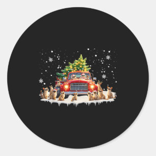 Siamese Cat Red Truck Christmas Tree Santa Ugly Xm Classic Round Sticker