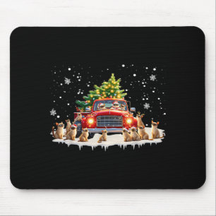Siamese Cat Red Truck Christmas Tree Santa Ugly Xm Mouse Pad