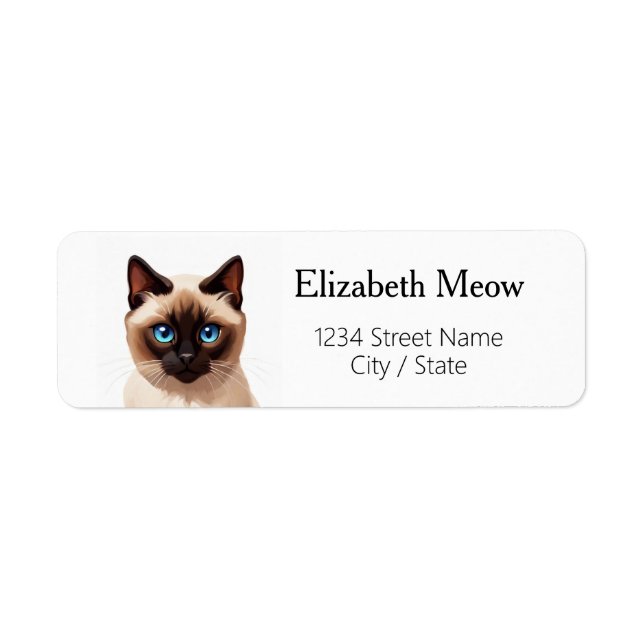 Siamese cat Return Address Labels (Front)
