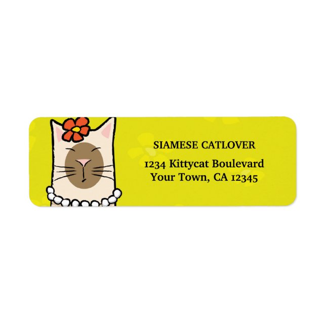 Siamese Cat Return Address Labels (Front)