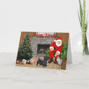 Siamese Cat & Scottie Christmas Holiday Card