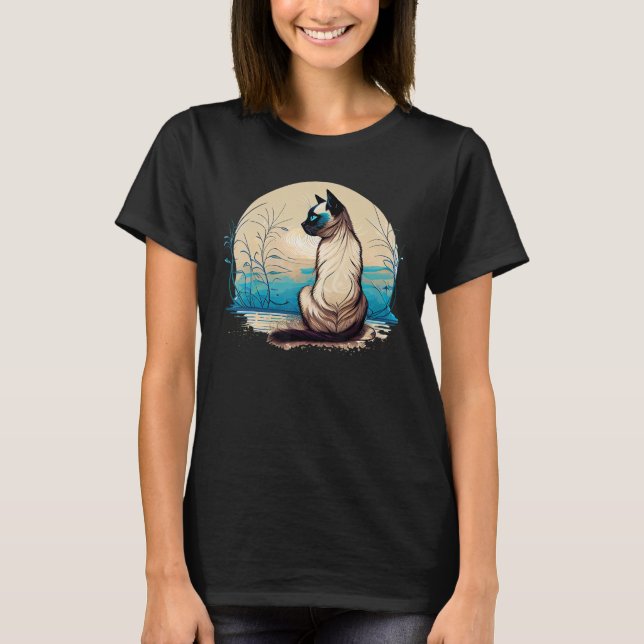 Siamese cat seal point siamese yoga postures T-Shirt (Front)