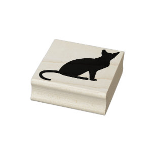 siamese cat silhouette art stamp