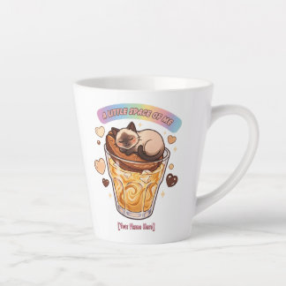 Siamese Cat Sleeping on Coffee Glass Aesthetics Latte Mug