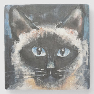 Siamese cat stone coaster