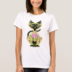 Siamese Cat Sugar Skull T-Shirt