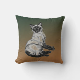 Siamese Cat Throw Pillow