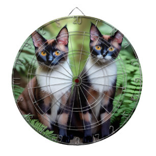 Siamese Cat Twins, Dartboard With Darts