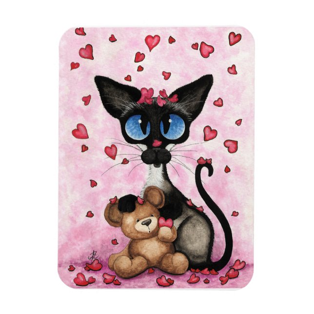 Siamese Cat Valentines Day by Bihrle Magnet (Vertical)