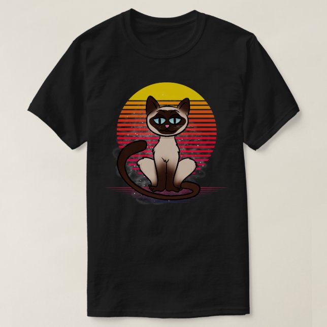 Siamese Cat Vapour T-Shirt (Design Front)