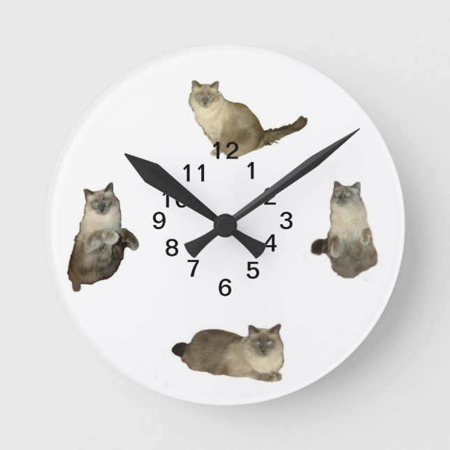 Siamese Cat Wall Clock (Front)