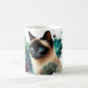 Siamese Cat Watercolor Coffee Mug
