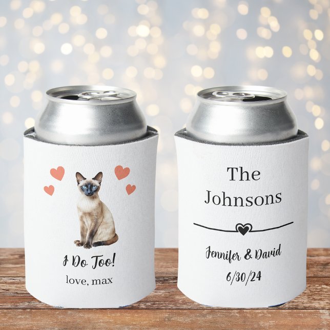 Siamese Cat Wedding Can Cooler Favour (Creator Uploaded)