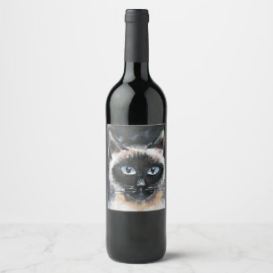 Siamese cat wine label