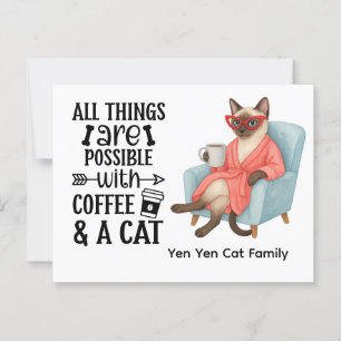 Siamese Cat with Funny Saying for Cat lovers Postcard