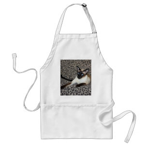 Siamese Cat with Leopard Print Wild Animal Spots Standard Apron