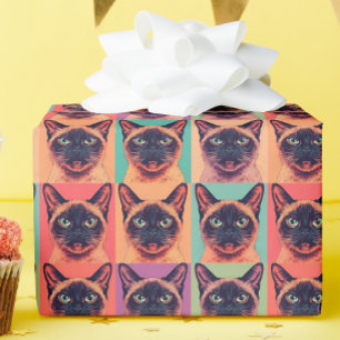 Siamese cat wrapping paper