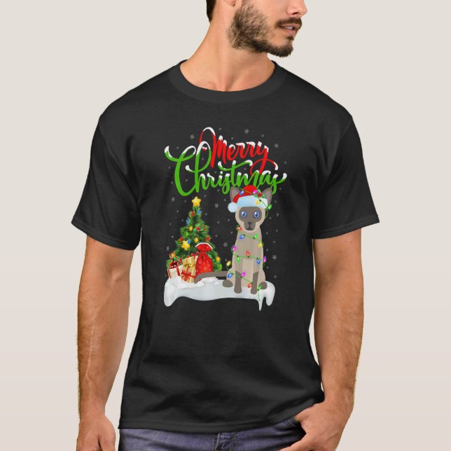 Siamese Cat  Xmas Decorations Siamese Cat Christma T-Shirt (Front)