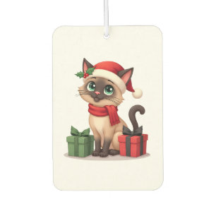 Siamese Cat Xmas Holiday Santa Siamese Cat Christm Air Freshener