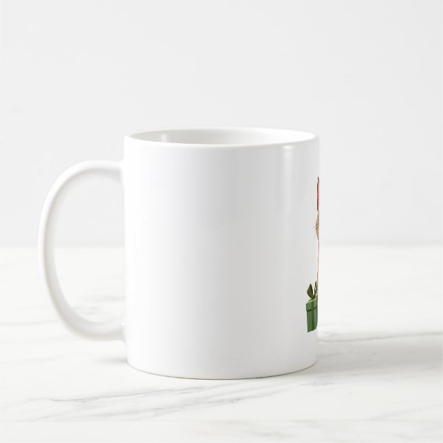Siamese Cat Xmas Holiday Santa Siamese Cat Christm Coffee Mug (Left)