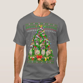 Siamese Cat Xmas Lighting Tree Siamese Cat Ugly Ch T-Shirt